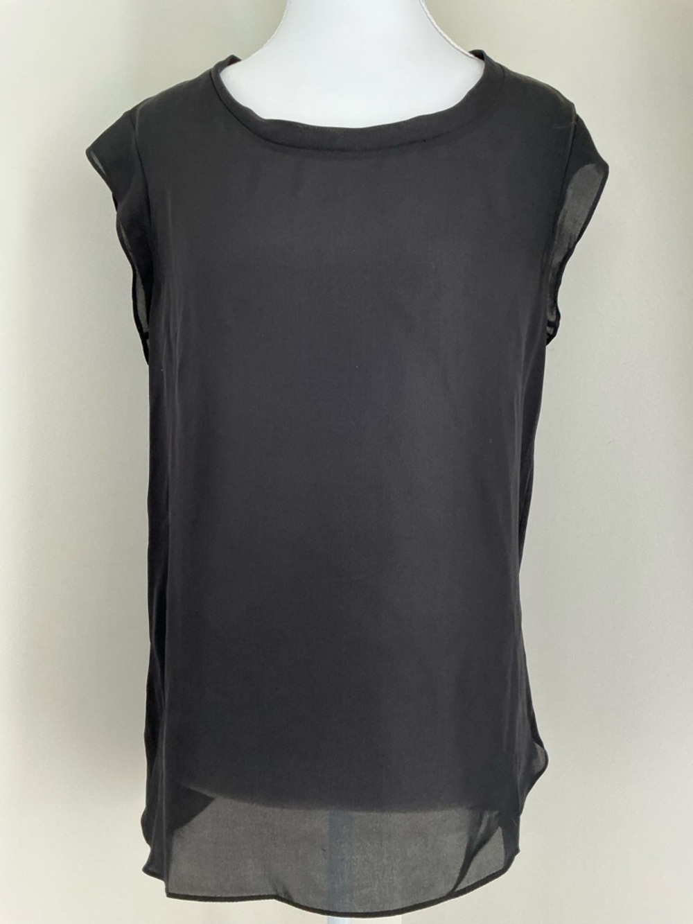3.1 Phillip Lim Black Sheer-Trim Cap Sleeve Camisole